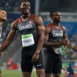 Andre de Grasse, Brendon Rodney, Aaron Brown and Akeem Haynes
