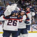 Slovakia celebrate win vs USA at World Junior Championships 2018