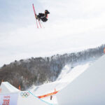 slopestyle skiers performed tricked out jumps