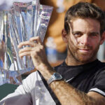 Juan Martin del Potro with trophy after winning Indian Wells final