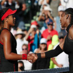 sereana williams and naomi osaka shake hands after williams defeat