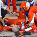Ferrari mechanic struck by raikkonen's car after pitstop