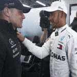 lewis hamilton speaking to Valtteri Bottas after winning the Azerbaijan Grand Prix