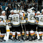 golden knights celebrate after winning series to advance to conference final