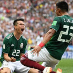 mexico's hirving lozano celebrating after scoring against germany