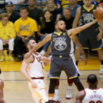 stephen curry scores on layup as the warriors go on to defeat the cavaliers in game 2 on the nba finals