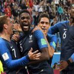france celebrates after defeating belgium 1-0 in the semi-finals