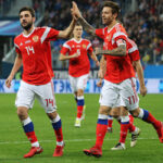 russia celebrates after defeating spain during a shootout to advance to the quaterfinals