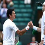 milos raonic and john isner shake hands after isner defeated raonic in five sets on sunday at the u.s. open