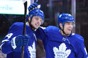 Austin Matthews Scores Two Goals to Lead Toronto to Victory over the Sharks
