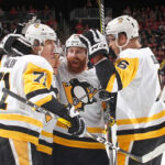 pittsburgh penguins celebrate after 5-1 victory over the dallas stars on wednesday night at the ppg paints arena