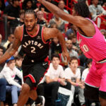 kawhi leonard works his way down the court in last nights game against the miami heat at the american airlines arena