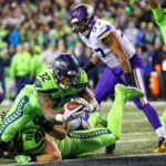 seattle seahawks scramble for the ball last night to come from behind and claim victory over the minnesota vikings