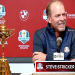 Steve stricker appears before the media during a news conference announcing his being selected as the U.S. Ryder Cup team captain