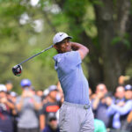 tiger woods tees off during the opening round of the mexican championships in at the chapultepec golf club