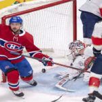 tomas tatar raises his arm in celebration after scoring last night against the florida panthers in montreal