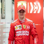 mick schumacher leaves the drivers area and prepares to begin testing on tuesday with ferrari