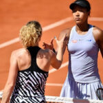 naomi osaka shakes the hand of katerina siniakova after losing in the third round at the french open