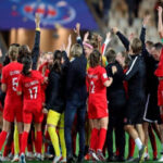 team canada celebrates another victory and the hope of winning its third world cup title