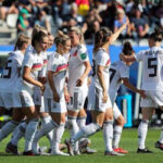 the german womens national team exits the feild on friday after defeating nigeria to advance to the quarterfinals