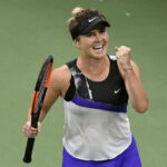 elina svitolina raises her fist in celebration after defeating venus williams on wednesday at the u.s.open