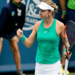 simona halep pumps her first after she rallied back from a first set loss to defeat ekaterina alexandrova on wednesday at the western & southern open