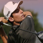joaquin niemann tees off during round three at the greenbrier in west virginia on saturday.