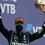 valtteri bottas celebrates after winning the russian grand prix on sunday in sochi, russia.